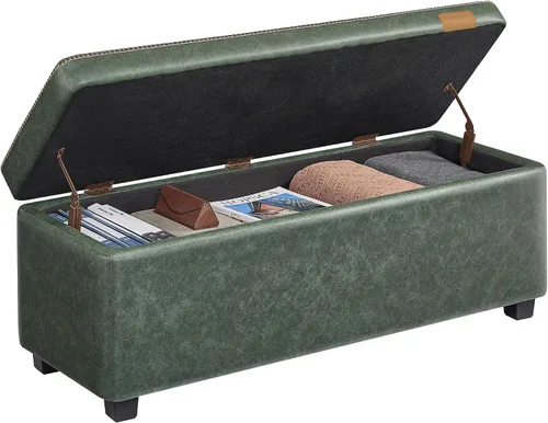 Miniatura 16 de VASAGLE - Colección EKHO - Banco otomano con almacenamiento, banco para recibidor o dormitorio, 56.8 litros, cuero sintético con costuras, moderno