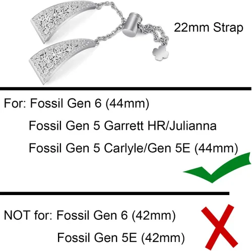 Miniatura 2 de Correa de 0.866 pulgadas diseñada para Fossil Gen 6 (1.732 pulgadas) / Fossil Gen 5 5 Garrett HR/Julianna/Carlyle /Gen 5E (1.732 pulgadas), correa