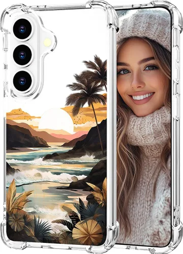 Miniatura 16 de Hungo Funda compatible con Samsung Galaxy S23 con diseño floral y bonito diseño transparente, femenino para mujeres y niñas, con hermoso clavel