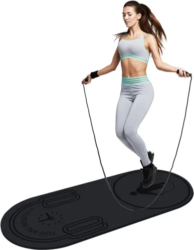 Tapete de cuerda de saltar de 8/20/1.181 in, tapete de ejercicio duradero, antideslizante, tapete de entrenamiento con cuerda de saltar y bolsa de