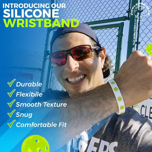 Miniatura 6 de Juego de calcomanías de pickleball – 9 divertidas calcomanías de vinilo + 10 pulseras de primer servidor – Accesorios de pickleball y regalos