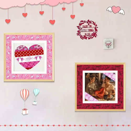 Miniatura 5 de SANNIX 12 rollos de cinta Washi para el día de San Valentín 15mm rojo y rosa cinta adhesiva de amor para San Valentín, cintas de carrocería