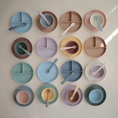 Miniatura 6 de mushie Cucharas de silicona para bebés Paquete de 2 (rubor/arena cambiante)