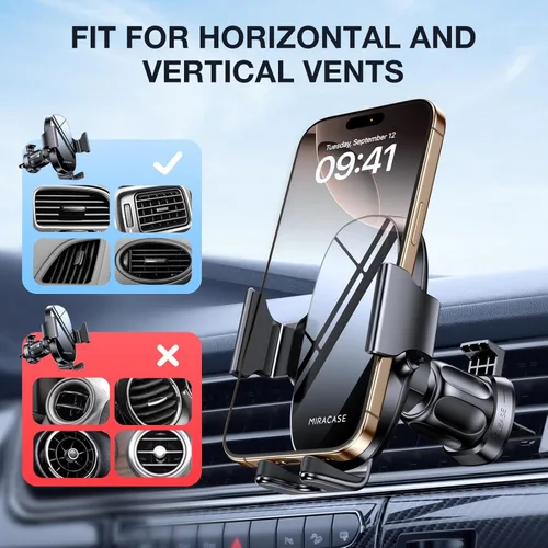 Miniatura 5 de Miracase Soporte Universal para Teléfono Mejorado de 2ª Generación para tu Automóvil, Soporte de Montaje de Teléfono para Ventilación de Aire Manos