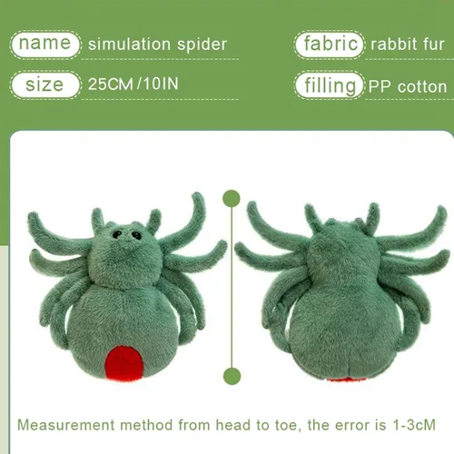 Miniatura 5 de Juguete de peluche de araña, suave peluche Kawaii de Halloween de 10 pulgadas, decoración de regalo para niños y adultos (negro)