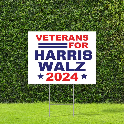 Miniatura 11 de Cartel de campaña electoral de Truth Hope Decency 2024 Biden/Kamala Harris con estaca de metal en H