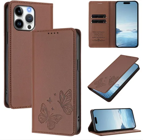 Miniatura 83 de Butterfly Embossed Leather Wallet Flip Case for Motorola Moto E22i 4G, Magnetic Closure, RFID Blocking Cover, Card Holder Black.