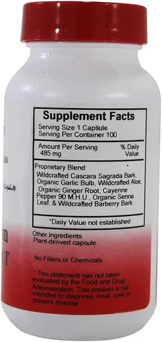 Miniatura 3 de Dr. Christopher's Quick Colon Parte 1 - 475 mg - 100 Cápsulas Vegetarianas