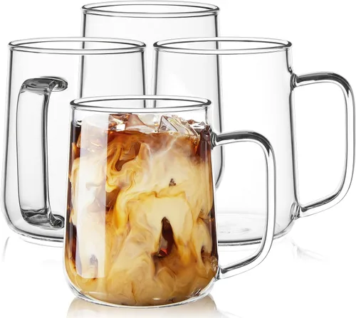 Miniatura 16 de Juego de 2 Tazas de Café Espresso de Vidrio, Tazas de Espresso de 3 oz Transparentes con Asa, Mini Tazas de Café, Vasos de Café, Tazas de Demitasse