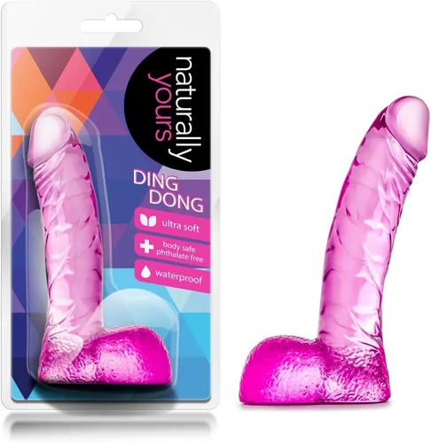 Miniatura 7 de Blush - Consolador realista de 5.5 pulgadas Naturally Yours Ding Dong, suave y delgado, para principiantes, anal y vaginal, juguete sexual para Claro