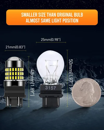 Miniatura 42 de 1156 Bombillas LED Ámbar Amarilla Luz de Señal de Giro 400% de Brillo 1141 1003 7506 Bombillas LED P21W Usadas para Luces Intermitentes Luz Trasera
