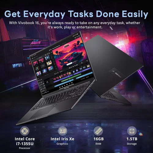 Miniatura 3 de ASUS Vivobook - Computadora portátil WUXGA de 16 pulgadas, Intel Core i7-1355U, 16 GB de RAM, 1.5 TB de almacenamiento