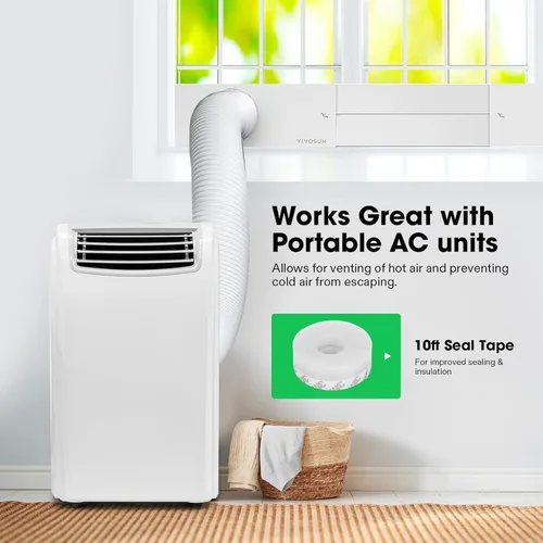 Miniatura 3 de VIVOSUN Kit de ventilación de ventana, kit de sellado portátil de ventana de CA, compatible con conductos de 4 pulgadas/6 pulgadas y manguera de 5.9