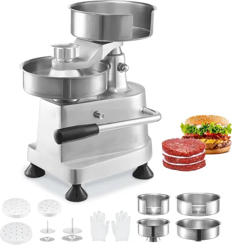 Miniatura 12 de VEVOR Prensa Comercial para Hamburguesas, Prensa para Hamburguesas de 150mm/6pulgadas, Prensa de Acero Inoxidable de Grado Alimentario