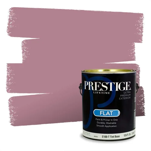 Miniatura 184 de Prestige Paints Pintura exterior e imprimación en uno, 1 galón, plano, coincidencia comparable de Valspar* Amber Rose*
