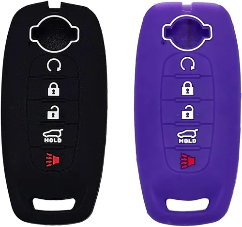 Miniatura 11 de Autobase Funda de silicona para llavero para Nissan Rogue Pathfinder Sentra 2023 2024 2025 Funda protectora de goma para llavero remoto con 5
