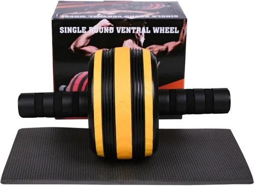 Miniatura 6 de Rodillo de rueda AB, rueda de ejercicios abdominales de fitness, rodillo de entrenamiento de fuerza, 11.2 pulgadas de ancho Rojo