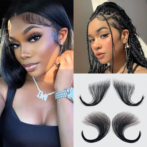 Miniatura 10 de Celebrity Bordes de pelo de bebé, encaje HD, cabello humano transparente, línea de cabello invisible reutilizable, borde instantáneo, rayas
