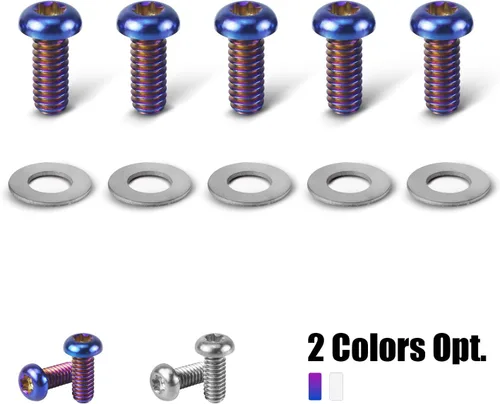 Miniatura 7 de NICECNC 5 tornillos de cubierta Derby de aleación de titanio azul compatibles con Harley Road Glide FLTRX 2015-2022, Heritage Softail Classic FLSTC