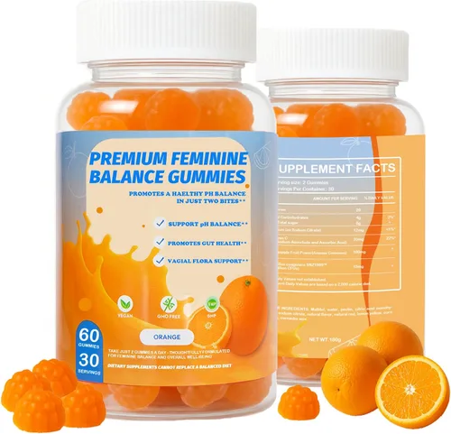 Miniatura 7 de DEWANG Gomitas de equilibrio femenino, equilibrio diario del pH y apoyo a la salud vaginal, probióticos para mujeres, olor y confianza, sabor a