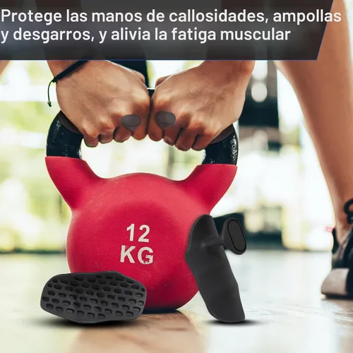 Miniatura 3 de Puños de entrenamiento antideslizantes: guantes protectores de mano ergonómicos de goma para levantamiento de pesas, dominadas, entrenamiento
