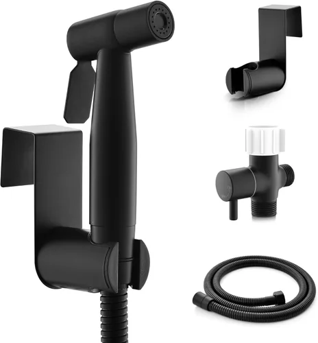 Miniatura 8 de LUFEIDRA Pulverizador de bidé de mano para inodoro, spray de chorro de presión de agua ajustable con manguera de bidé para lavado femenino, nuevo