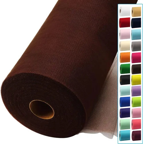 Miniatura 59 de Rollos de tela de tul dorado antiguo de 54 pulgadas por 10 yardas, rollo de tela de tul para bodas, decoraciones de Navidad, envoltura de regalos
