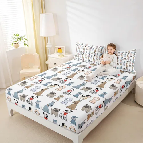 Miniatura 8 de Erosebridal Sábana bajera ajustable con estampado de fútbol, tamaño individual, para niños y niñas, juego de ropa de cama de juegos de pelota, funda
