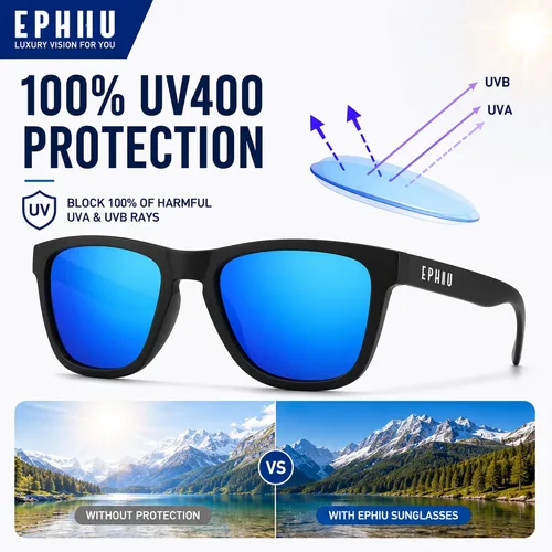 Miniatura 6 de EPHIU Polarized Sports Sunglasses for Men Women Lightweight TR90 Running Sunglasses with UV400 TAC Lenses for Cycling Fishing