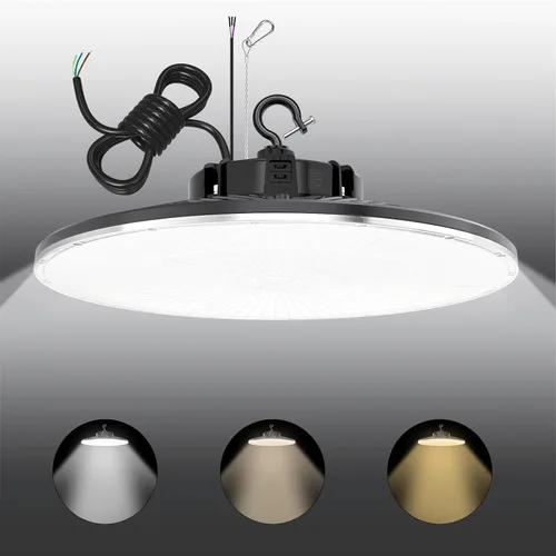 Miniatura 8 de Paquete de 3 luces LED UFO de 240 W, 36000 lm, 1000 W, HID/HPS UL/DLC, 0-10 V regulable, cable de 6 pies, 5000 K, impermeable IP65, accesorio