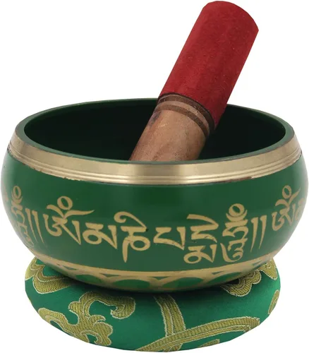 Miniatura 26 de DharmaObjectsGorgeous 8 Símbolos de la Suerte para meditación, Plato cantante / cojín / mazo, Negro, S