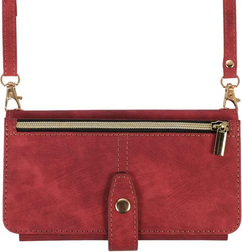 Miniatura 14 de Compatible con iPhone 13 Pro Max - Funda cruzada para mujeres y niñas, bolso de mano con tarjetero con cremallera, tapa y correa de hombro de piel