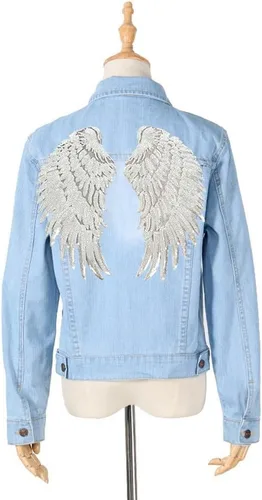 Miniatura 3 de 1 par de parches de lentejuelas de alas de ángel doradas y plateadas para ropa, parche bordado para planchar, apliques de accesorios de Navidad