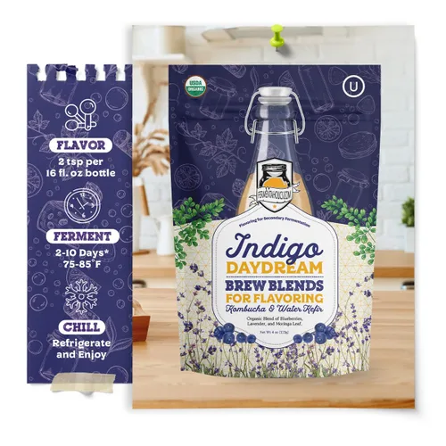 Miniatura 5 de Indigo Daydream Brew Blend – 4 onzas – Sabor de lavanda y arándanos para kombucha y kéfir de agua – Añade notas florales suaves y dulzura de bayas a