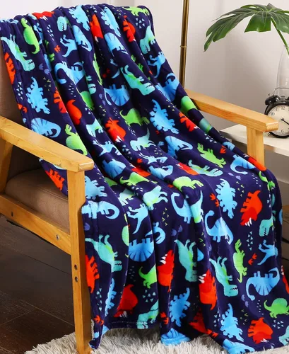 Miniatura 3 de Regalos de dinosaurios juguetes para niños y niñas, manta suave de dinosaurio para cumpleaños, manta de dinosaurio para niños de todas las edades
