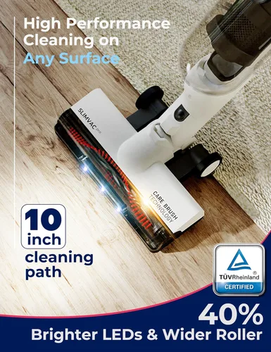 Miniatura 4 de Roomie Tec SlimVac Pro - Aspiradora inalámbrica para el hogar, batería de 2200 mAh, alta potencia de succión, ligera, desmontable de mano con filtro