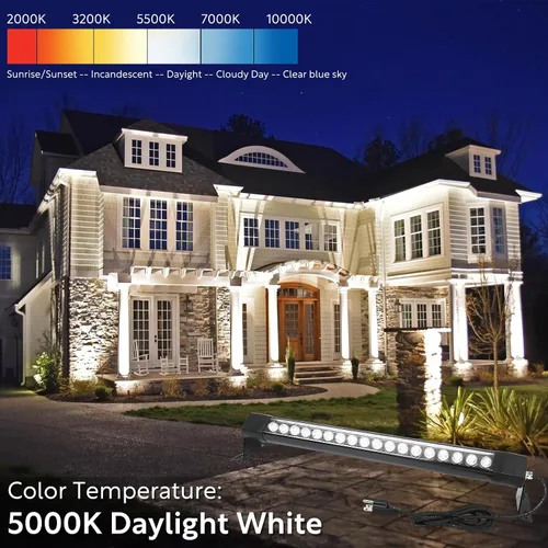 Miniatura 9 de HNRLOY Paquete de 2 luces de pared para exteriores, 36 W, 5000 K, luz diurna, luz blanca, arandela de pared, barra de luz LED lineal de 2 pies y 120