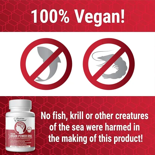 Miniatura 5 de DHA vegano para cerebro y prenatal 100% a base de algas Omega 3 ácidos grasos esenciales sin carragenano, sin aceite vegetal más 2500 mcg