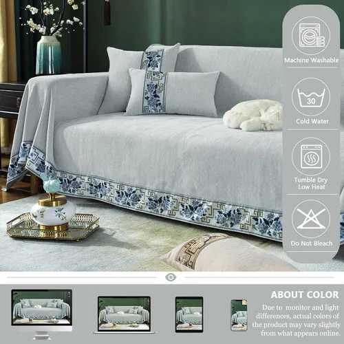 Miniatura 5 de DREAMINGO Protector de Sofá Gris Claro Fundas de Sofá para Perros Color Sólido Moderna Funda de Sofá de 2 Cojines para Loveseat Apta para Mascotas