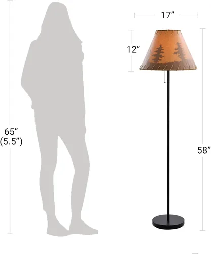 Miniatura 4 de Catalina Lighting 19910-000 Lámpara de pie rústica para cabaña, lámpara de pie, luz de sala de estar para cabina o hogar, bombilla LED no incluida