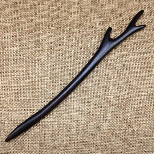 Miniatura 3 de Palillos clásicos hechos a mano tallados para el cabello, sándalo negro natural (ébano), palillos para peinar, accesorio para hacer updo, 7 pulgadas