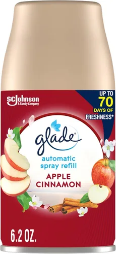 Glade Repuesto automático en aerosol, ambientador para el hogar y el baño, manzana y canela, 6.2 onzas