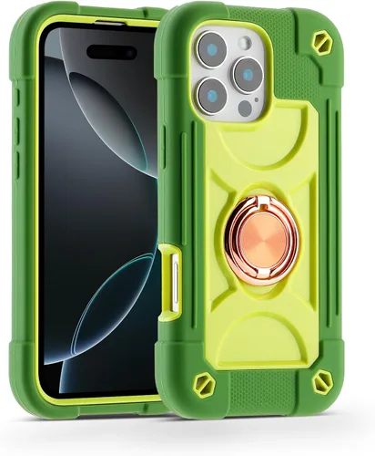 Miniatura 37 de MARKILL Funda compatible con iPhone 15 de 6.1 pulgadas con soporte integrado, [grado militar resistente de cuerpo completo] protección contra Rosa
