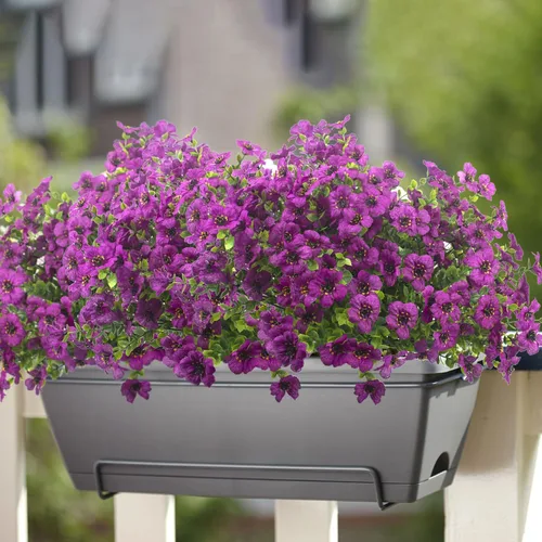 Miniatura 4 de Grunyia 10 paquetes de flores artificiales para exteriores, resistentes a los rayos UV, flores falsas que no se decoloran, plantas sintéticas