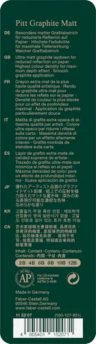 Miniatura 4 de Faber-Castell Pitt - Juego de lápices mate de grafito, lata de metal de 6 lápices de grafito, juego de lápices de dibujo y dibujo