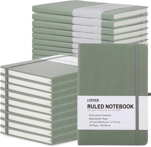 Miniatura 8 de Paquete de 20 Diarios para Escritura, Cuadernos con Rayas Universitarias a Granel, Cuadernos de Tapa Dura (200 Páginas) para Toma de Notas, Diarios