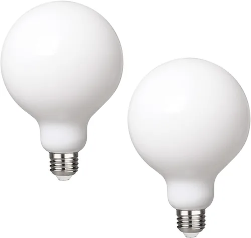 paquete de 2 focos LED Globe G30/G95, foco LED Globe de luz blanca cálida 2700K regulable, equivalente a 5 W, foco LED Globe de 40 W, CRI 90+,