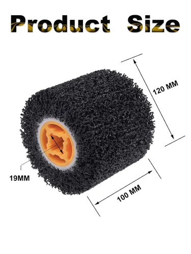 Miniatura 2 de Rocaris Pintura de tambor abrasivo y removedor de óxido, rueda abrasiva de grano 40 para pulido de superficies de metal de madera, 4.5 x 4 pulgadas