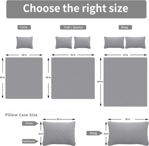 Miniatura 7 de Easy-Going - Juego de colcha reversible tamaño king con 1 colcha y 2 fundas de almohada, colcha de cama suave, edredón de microfibra liviano Gris