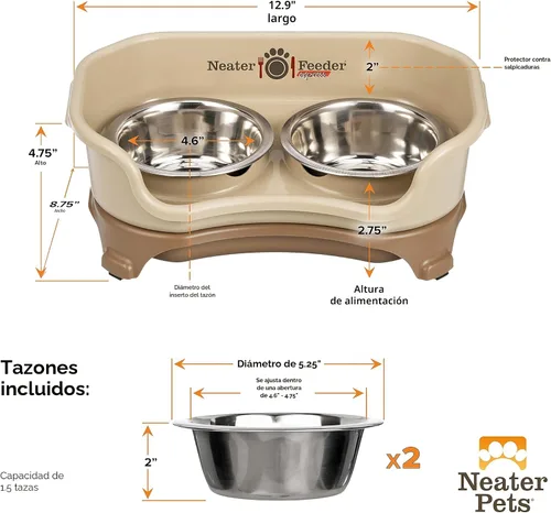 Miniatura 8 de Neater Feeder Express - Cuencos para perros a prueba de desorden, elevados para razas pequeñas de menos de 15 libras, fabricados en EE. UU., Soporte